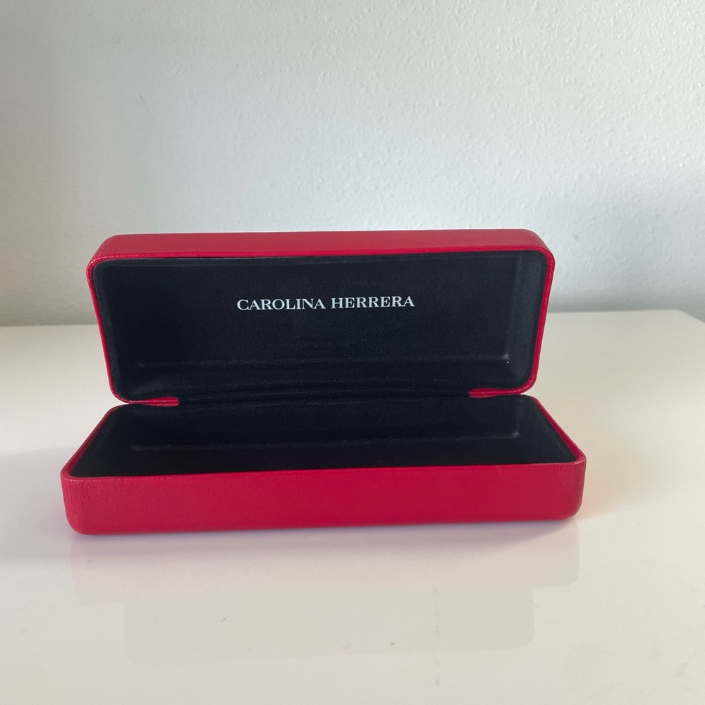 Carolina Herrera Sunglass Case, Red & Velvet Black